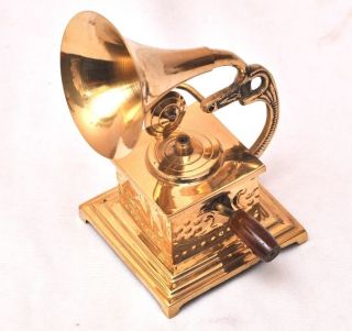 Gorgeous Vintage Style Brass Showpiece Gramophone - Home Decor - Ci08 photo