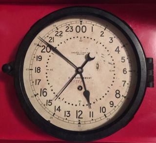 Antique Military Time Clock By Chelsea Clock Co.  Boston Usa, photo