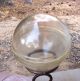 Vintage Round Glass Ball Fish Net Float Ribbed Center Rustic Metal Display Stand Fishing Nets & Floats photo 2