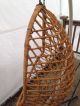Vintage Mid Century Modern Hanging Wicker Swinging Egg Shaped Basket Chair Mid-Century Modernism photo 9