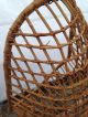 Vintage Mid Century Modern Hanging Wicker Swinging Egg Shaped Basket Chair Mid-Century Modernism photo 8