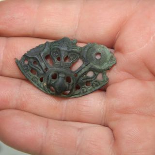 Ancient Viking.  Bronze Fibula,  Type - Turtle.  Several Parts. photo