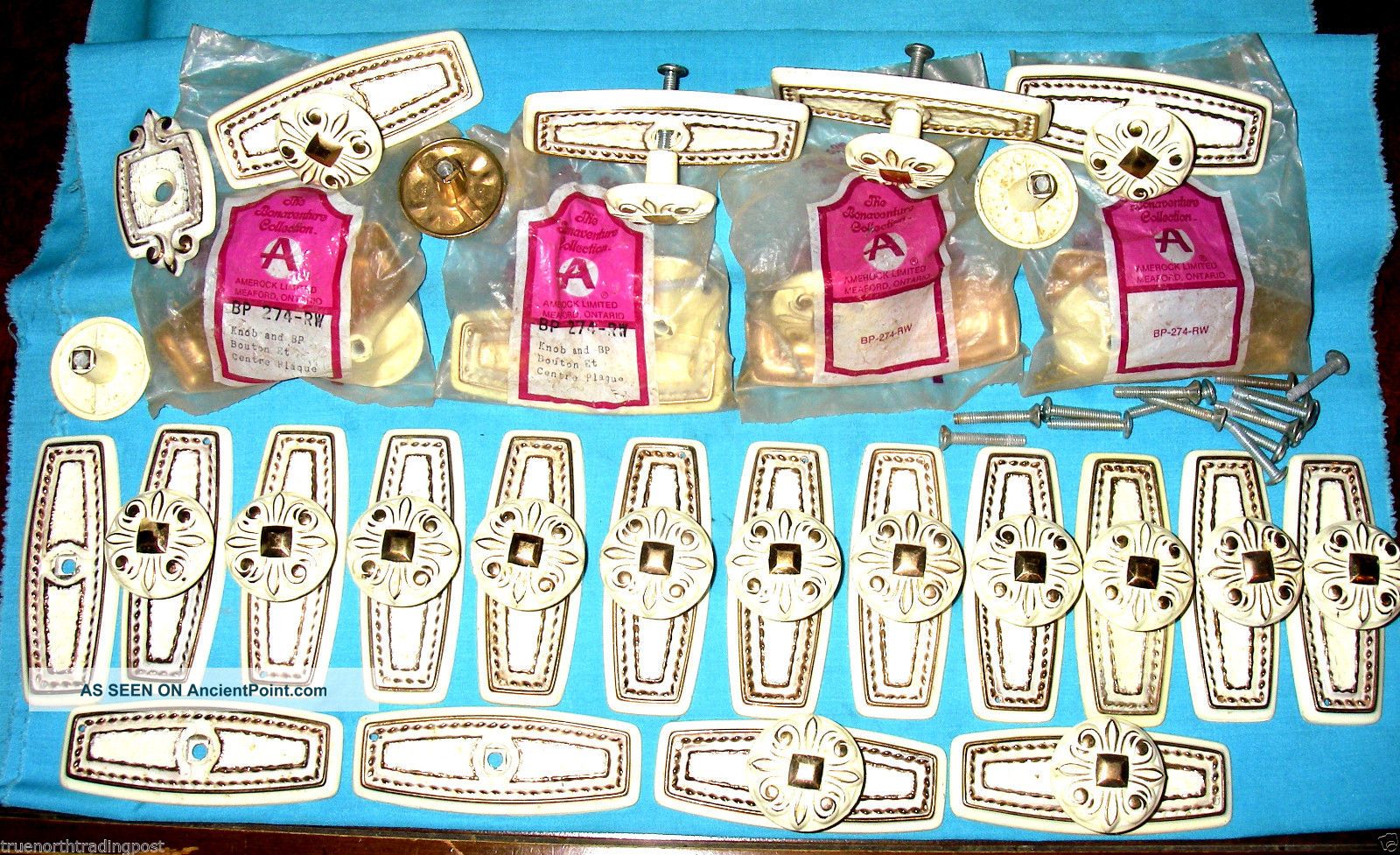 Vtg Amerock Bonaventure Cabinet Door Knobs & Back Plates Dresser Drawer Pulls Drawer Pulls photo