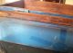 Vtg Primitive Country Store Shop Small Glass Top Counter Display Case Blue Paint Display Cases photo 6
