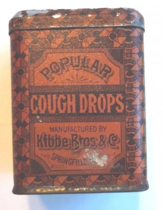 Over 100 Yr Old Popular Cough Drops Tin - - Springfield,  Mass. photo
