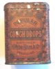 Over 100 Yr Old Popular Cough Drops Tin - - Springfield,  Mass. Other Medical Antiques photo 1