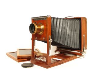 1910 Gundlach Manhattan Antique Mahogany Plate Camera W/plateholders photo