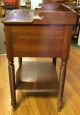 Vtg Willett Wildwood Solid Cherry Wood 2 Drawer Stand Twisted Rope Turned Legs 1900-1950 photo 3