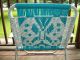 Vintage Aluminum Folding Macrame Lawn Patio Outdoor Chair Turquoise Butterfly Post-1950 photo 5