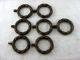 (7) Antique Vintage Twisted Wrought Iron Tudor Art Deco Curtain Rod Rings Metalware photo 1