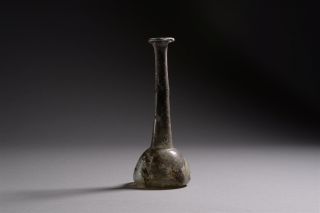 Elegant Ancient Roman Glass Perfume Unguentarium Vase - 300 Ad photo