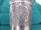 Large Buckets,  Large Vase Persia Solid Silver (84) Flower And Bird Relief 475 G Cigarette & Vesta Cases photo 2