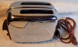 Vintage 1950 ' S Toastmaster Chrome Automatic Pop Up Toaster 1b14 2 Slice Nr photo
