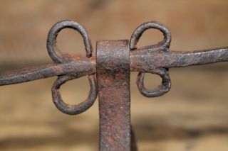 Antique Primitive Open Hearth Colonial Fowl Meat Skewer Of Meat Wrought Iron photo