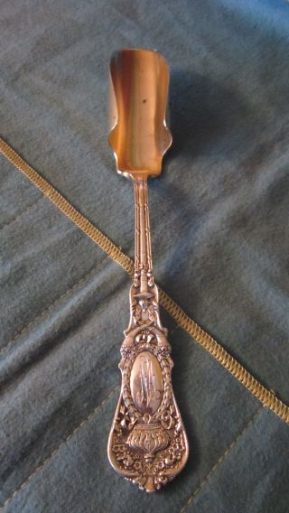 Antique Durgin Gold Washed Sterling Silver Empire 1895 Cheese Scoop Shreves & Co photo