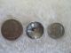 Antique Pre 1940 Navajo Turquoise Sterling Silver Button 3/4 