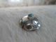 Antique Pre 1940 Navajo Turquoise Sterling Silver Button 3/4 
