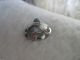 Antique Pre 1940 Navajo Turquoise Sterling Silver Button 3/4 