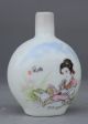 Chinese White Porcelain Palace Woman Lady Belle Girl Orchid Flower Bottle Vase Plates photo 1
