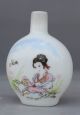 Chinese White Porcelain Palace Woman Lady Belle Girl Orchid Flower Bottle Vase Plates photo 2