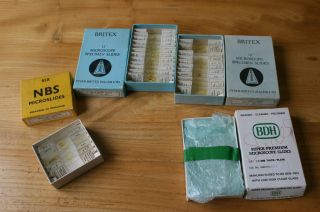 3 X Boxes Britex Nbs Microscope Slides 29 Insect Parts Bee & Wasp,  24 Blank photo