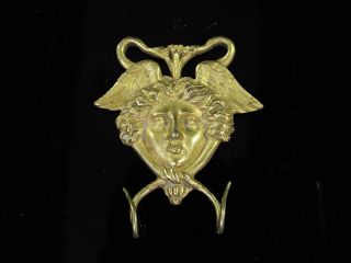 Georgian / Victorian Mercury Gilded / Gilt Bronze Medusa Cameo / Mask Applique photo