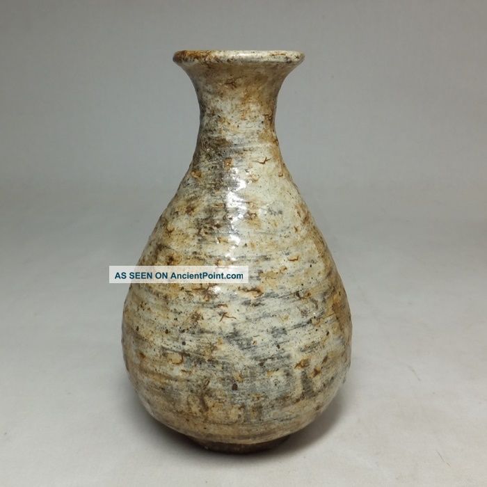 H714: Korean Rhee - Dynasty Style Pottery Ware Bottle Or Flower Vase Korea photo