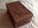 Antique Hand Carved Wood Jewelry Box Boxes photo 3