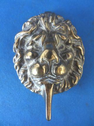 Vintage Solid Brass Lion ' S Head Door Knocker - photo