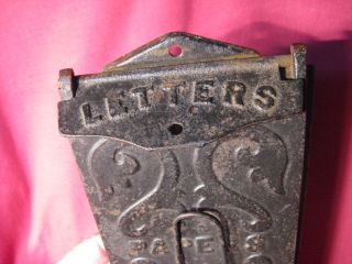 Antique Ornate Cast Iron Patent Dated 1909 Mailbox In photo
