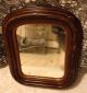 Antique 19th Century Small Arched Wood Mirror White Decal Design 1800 ' S Mirrors photo 5