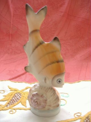 Vintage Hungarian Drache Porcelain Clownfish,  Stamped,  Handpainted photo