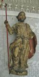 Antique Colonial Carved Wood Santo Image Of Jesus With Wood Base Latin American photo 2