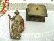 Antique Colonial Carved Wood Santo Image Of Jesus With Wood Base Latin American photo 6