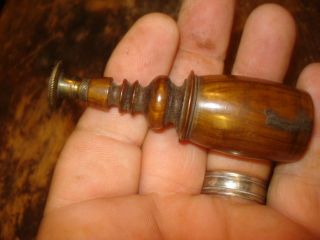 Primitives 18th Century Rosewood Wax Seal Cross Hatch Design photo