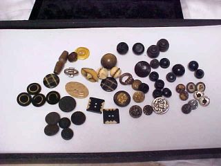Vintage Buttons Goodyear Rubber Celluloid,  Ball,  Cut Steel 50 Plus 1457 photo