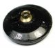 Medium Antique Black Glass Button Dragon Design W/ Faceted Crescent Moon Buttons photo 2