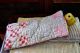 Vintage Calico Doll’s Bedding Dolls Quilt With Ticking Mattress And Pillow Primitives photo 4