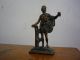 Antique Vintage Metal Roman Snake Aesculapius Greek God Figure Mythology Statue Roman photo 1