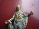 Antique Vintage Metal Roman Snake Aesculapius Greek God Figure Mythology Statue Roman photo 3