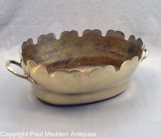 Antique 18th C.  Brass French Virriere Wine Rinser Bowl photo