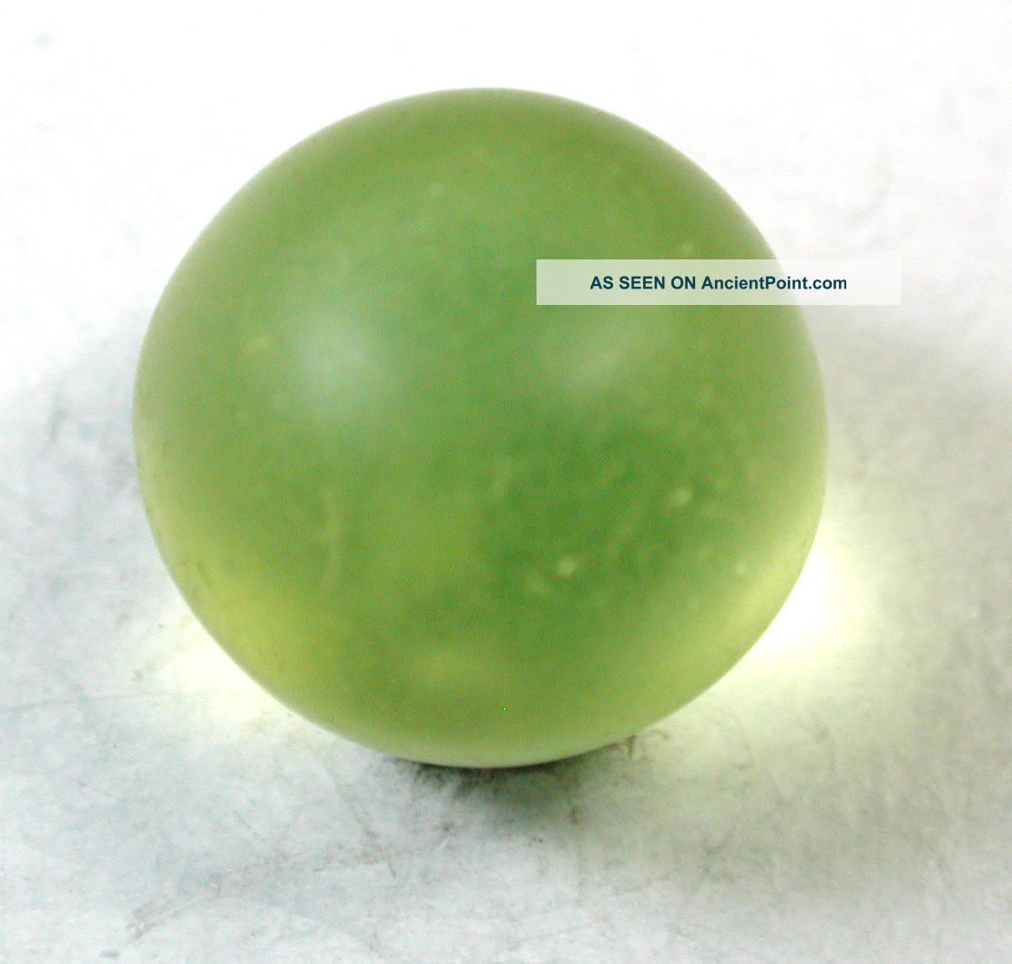 Antique Uranium Glass Ball Button Lemon Lime Color Buttons photo
