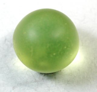 Antique Uranium Glass Ball Button Lemon Lime Color photo