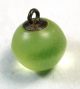Antique Uranium Glass Ball Button Lemon Lime Color Buttons photo 2