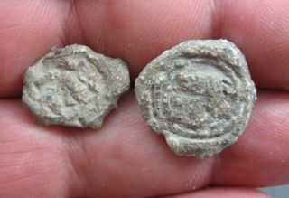 Pc2004uk 2 X Roman Lead Seals,  Roman Bag Seal,  Roman Document Seal.  J150 photo