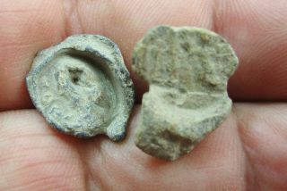 Pc2004uk 2 X Roman Lead Seals,  Roman Bag Seal,  Roman Document Seal.  J152 photo