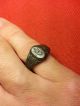 Ancient Roman Bronze Ring - Engraved - Great Patina Roman photo 4
