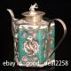 Old Porcelain & Tibet Silver Hand Painted Flower Teapot & Mouse Lid Teapots photo 1