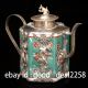 Old Porcelain & Tibet Silver Hand Painted Flower Teapot & Mouse Lid Teapots photo 3