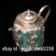 Old Porcelain & Tibet Silver Hand Painted Flower Teapot & Mouse Lid Teapots photo 4
